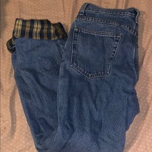 LL BEAN flannel lined mom jeans
